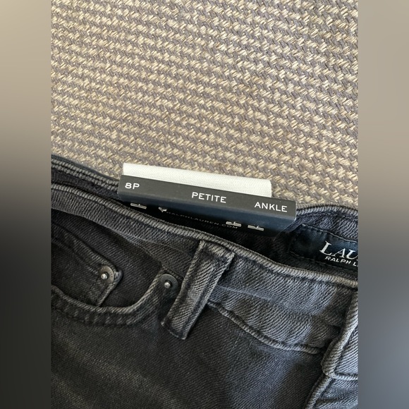 NWT RALPH LAUREN WOMEN HIGH-RISE SKINNY ANKLE JEANS PETITE SIZE BLACK - Picture 6 of 12